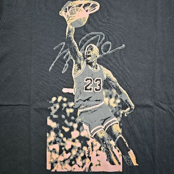 Air Jordan Sport Tee T-Shirt MJ Poster Logo Midnight Spruce Medium M Blue White - Picture 2 of 9